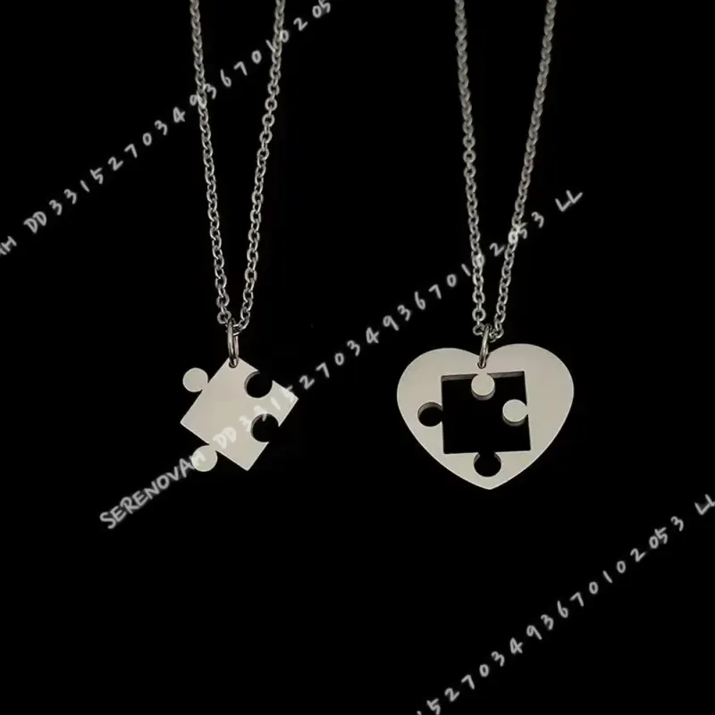 Magnetic Couple Matching Necklaces - Zestaw 2 sztuk: Prosty naszyjnik z