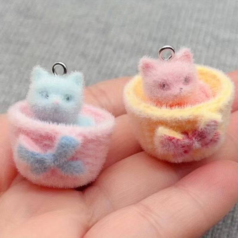 Earrings - 4 szt. zawieszek 3D z żywicy