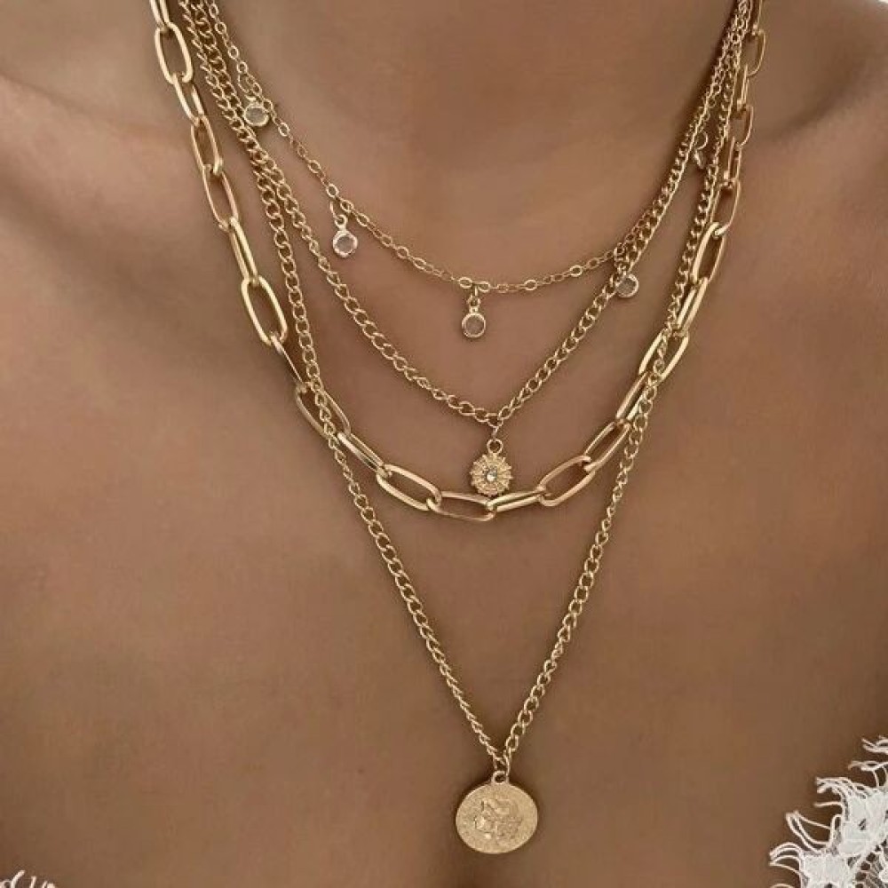 Layered Pendant Necklace Aesthetic - Naszyjnik z wisiorkiem w stylu bohemy,