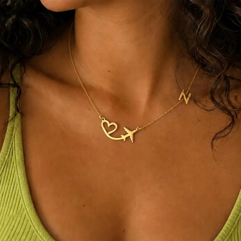 Custom Name Necklace Stainless Steel - Spersonalizowany naszyjnik z zawieszką w kształcie
