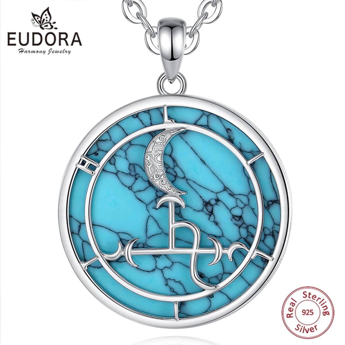 925 Sterling Silver Chain Necklace Men - Eudora 925 srebrny naszyjnik z księżycem