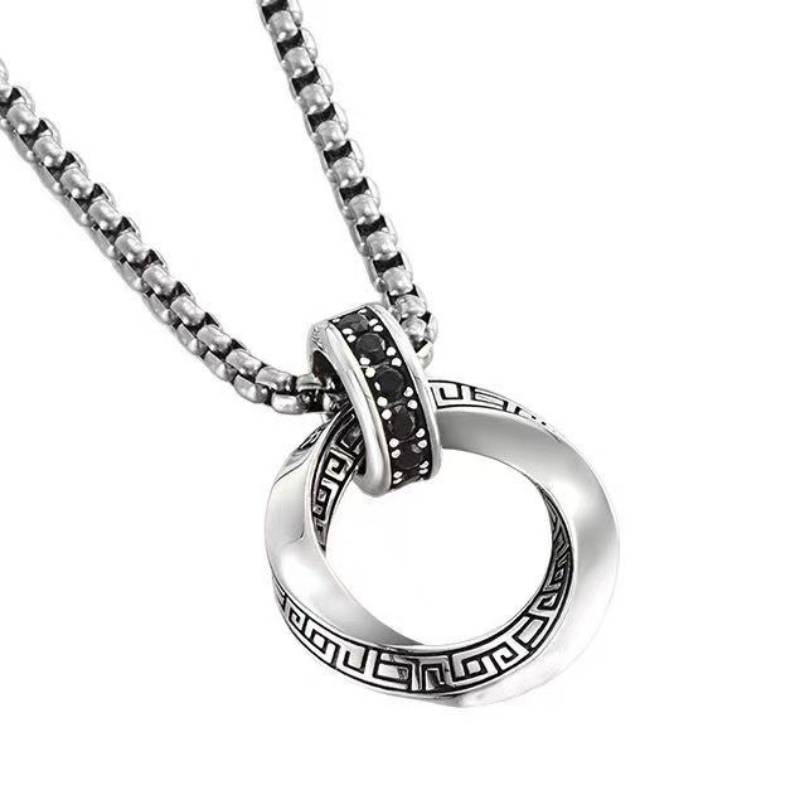 925 Sterling Silver Chain Necklace Men - Srebrny naszyjnik próby 925, zawieszka, hip-hop,