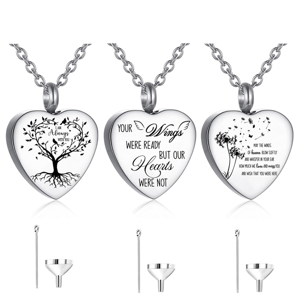 Heart Locket Necklace Photo - Naszyjnik-urna ze stali nierdzewnej na prochy,