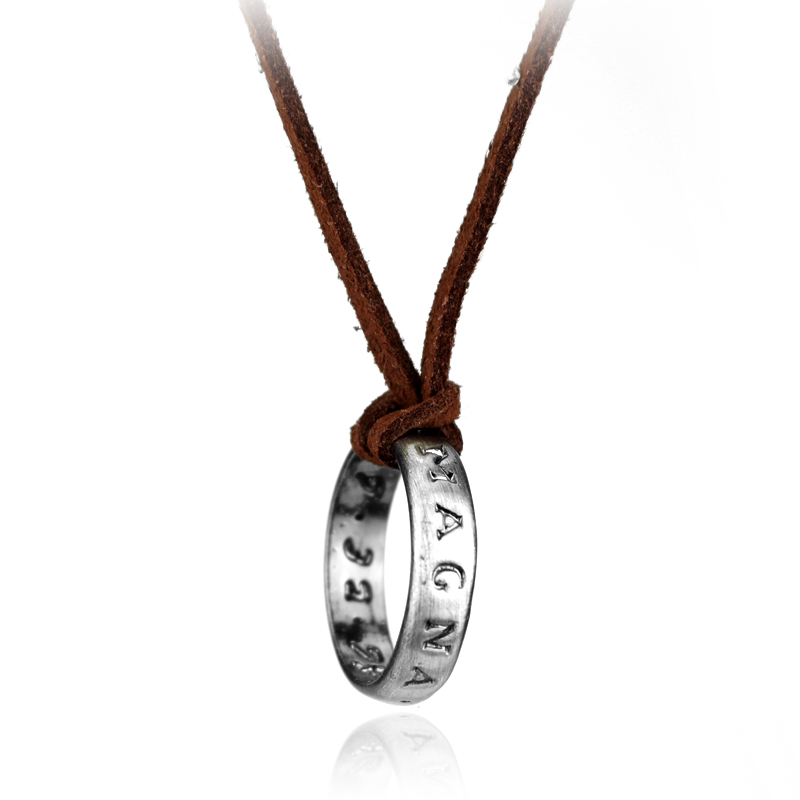 Anime Pendant Necklace - Gra Anime Skórzany Łańcuszek Pierścień Naszyjnik