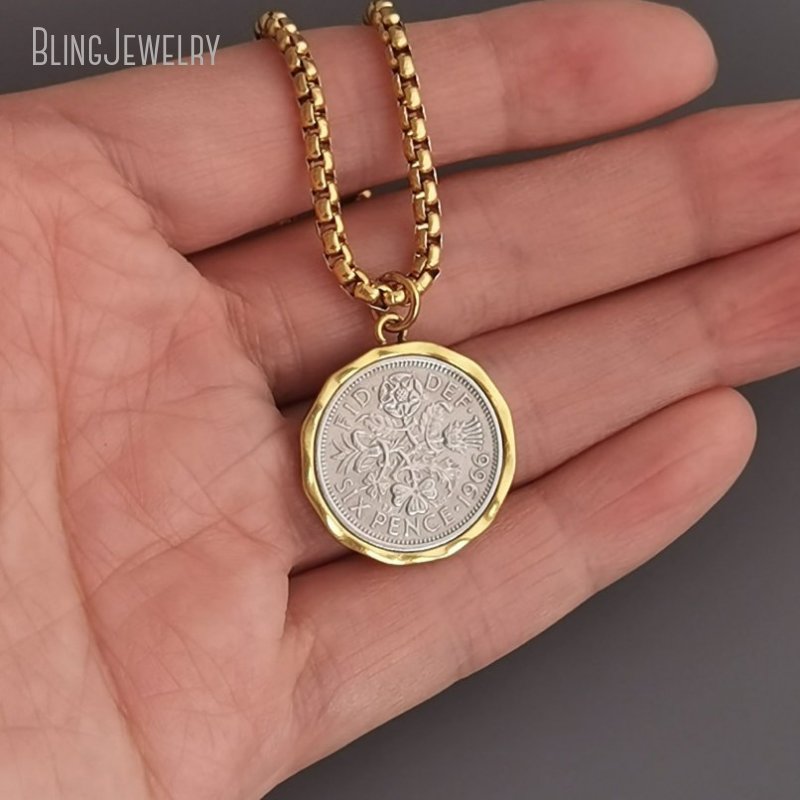 Cross Pendant Necklace Gold - 10 sztuk wodoodporne pudełko ze stali