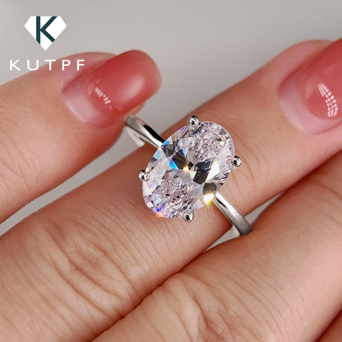 Moissanite Engagement Ring 1 Carat - Pierścionki zaręczynowe z moissanitem o szlifie