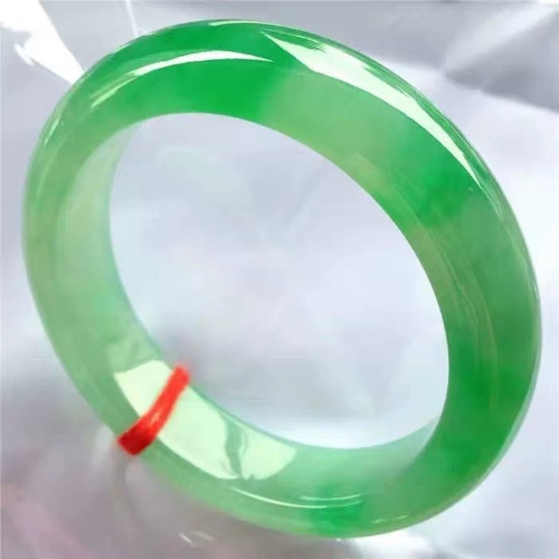 Bracelets - Jasny jadeit, z kwiatowymi wzorami, młodzieżowy
