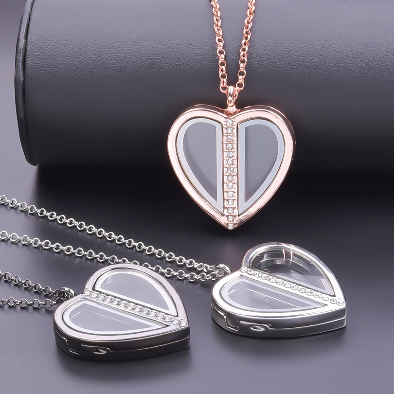 Heart Locket Necklace Photo - Magnes naszyjnik z medalionem w kształcie