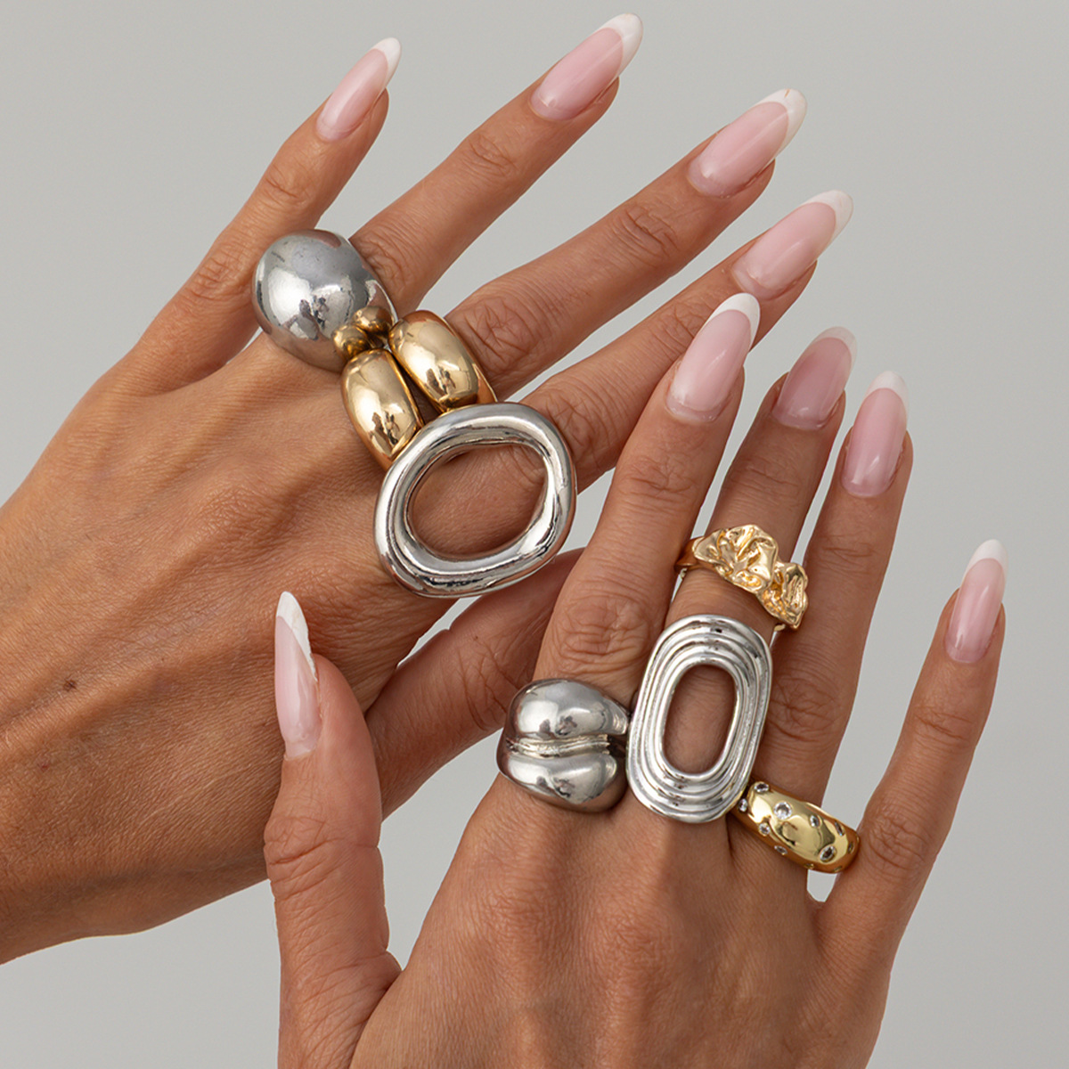 Vintage Punk Knuckle Rings Set - 8 sztuk/zestaw Vintage Punk Złote Srebrne