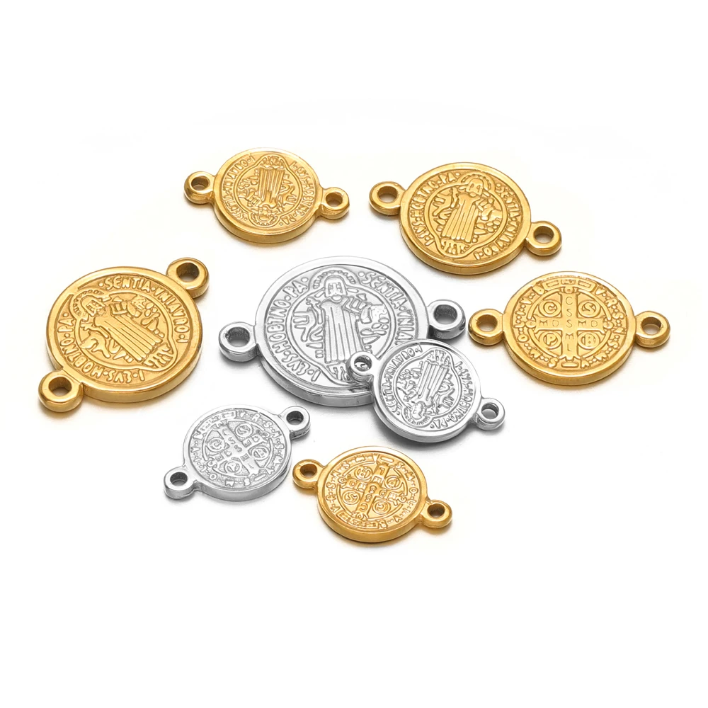 Cross Pendant Necklace Gold - 5 sztuk ze stali nierdzewnej jezus