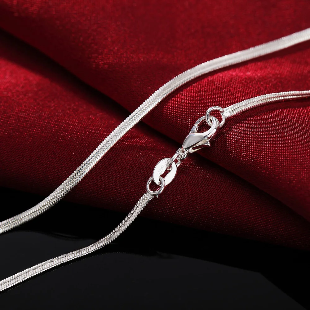 925 Sterling Silver Chain Necklace Men - 40-75cm długość 925 srebrny naszyjnik 2MM