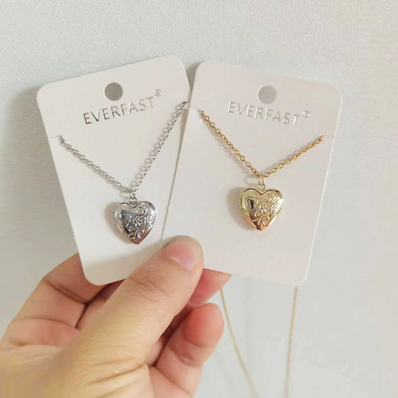 Heart Locket Necklace Photo - 1pc Tiny Heart 14mm Photo Frame