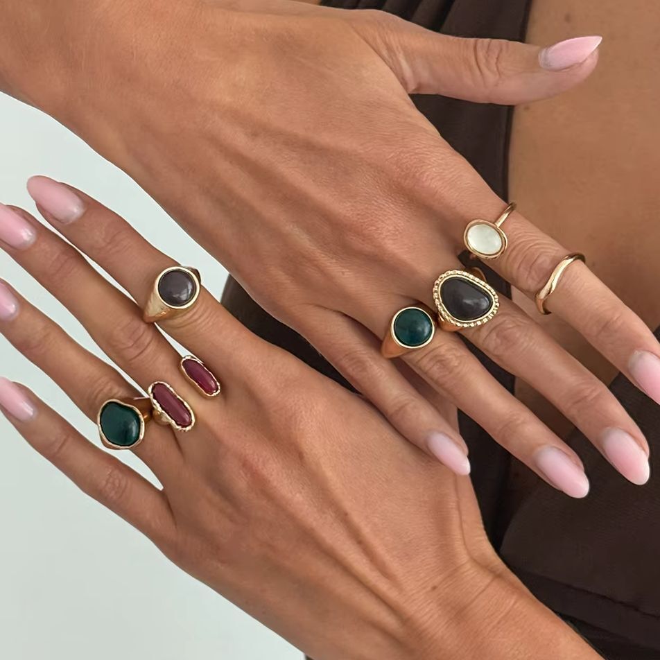 Vintage Punk Knuckle Rings Set - IngeSight.Z 7 szt./zestaw Punkowy Trend Pierścionek