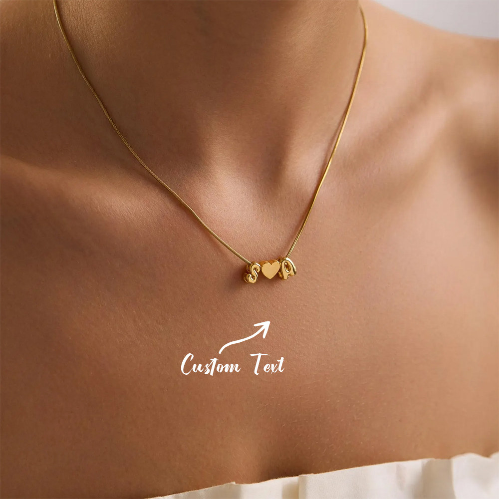 Custom Name Necklace Stainless Steel - Personalizowany naszyjnik z dwoma inicjałami w