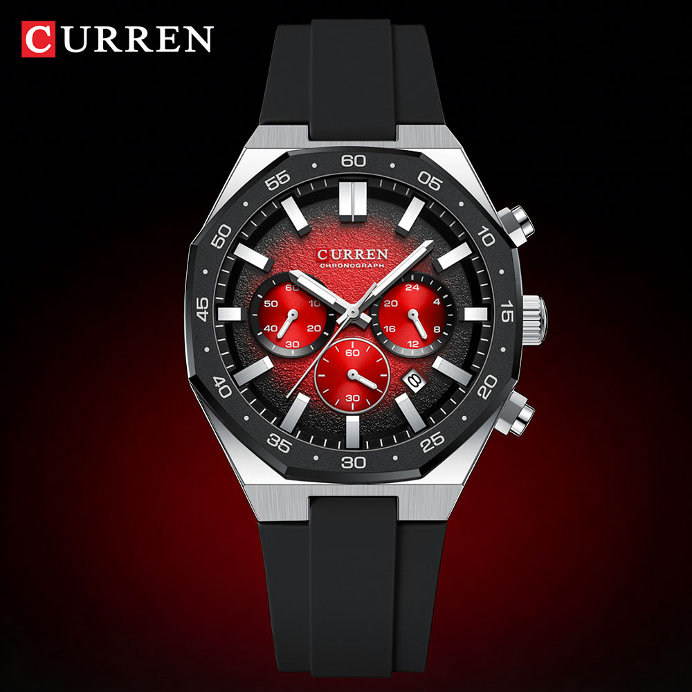 Watch Accessories - CURREN Modny Męski Zegarek Sportowy Chronograf