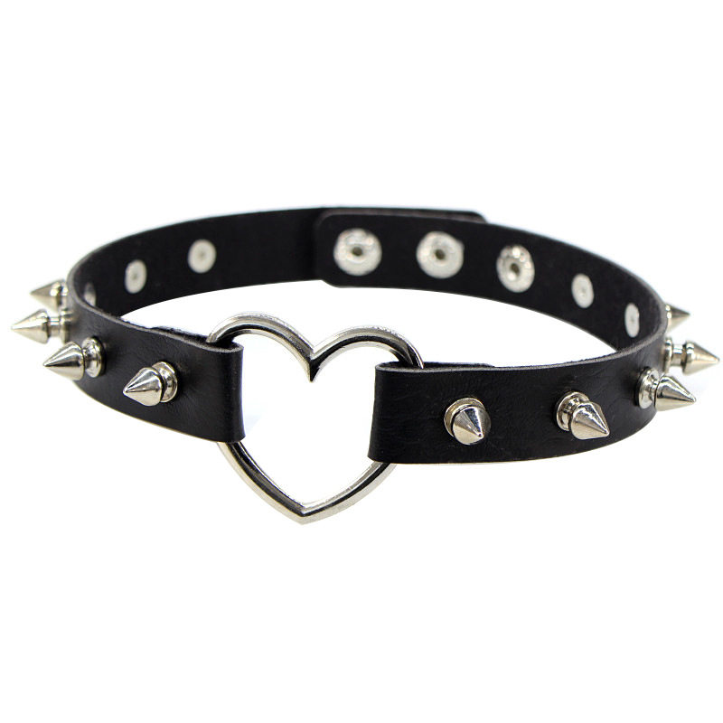 Goth Punk Spike Choker - Sexy Spike punkowy Choker skórzany Choker
