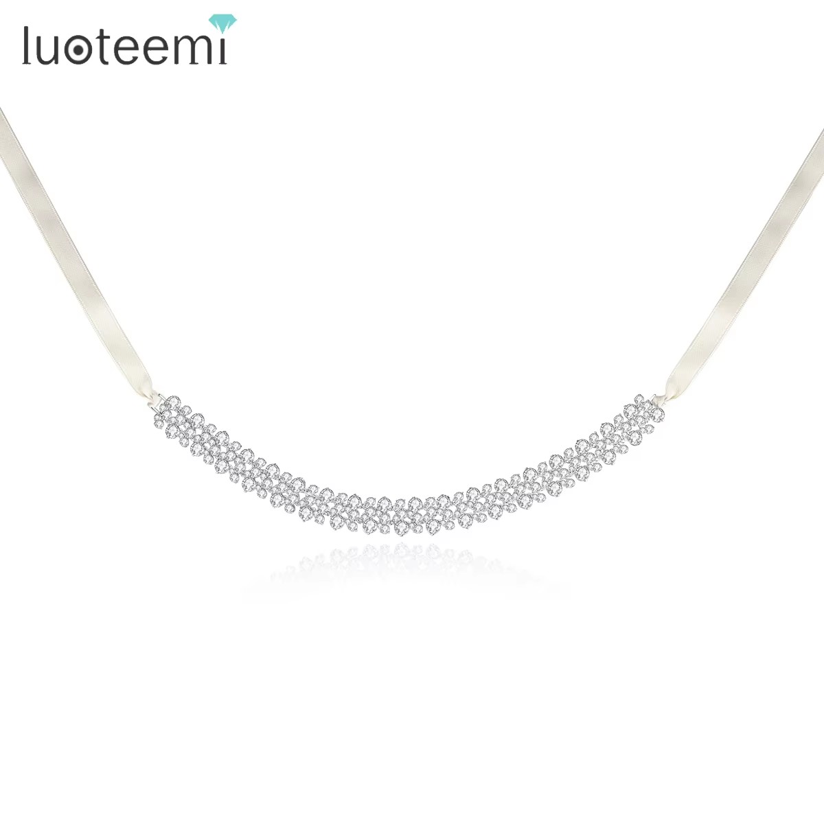 Layered Pendant Necklace Aesthetic - LUOTEEMI trzywarstwowy Choker z cyrkoniami dla