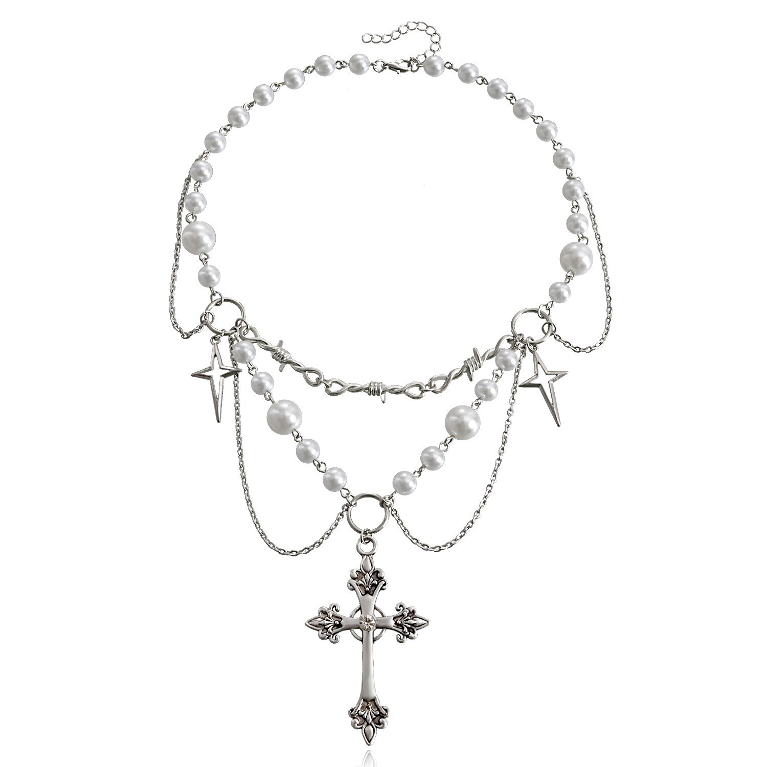 Pearl Choker Necklace Vintage - Naszyjnik z pereł w kształcie serca