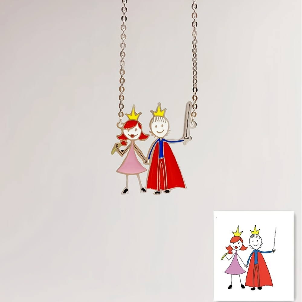 Custom Name Necklace Stainless Steel - Naszyjnik z emaliowanym wisiorkiem na zamówienie,