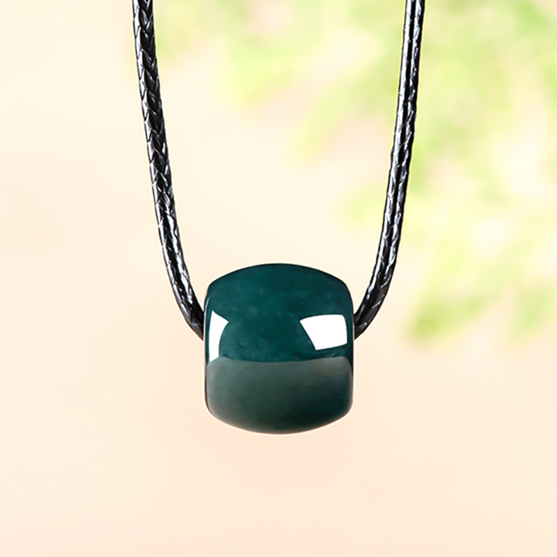 Necklaces - Naturalny Mjanmański Szmaragdowy Naszyjnik z Zawieszką