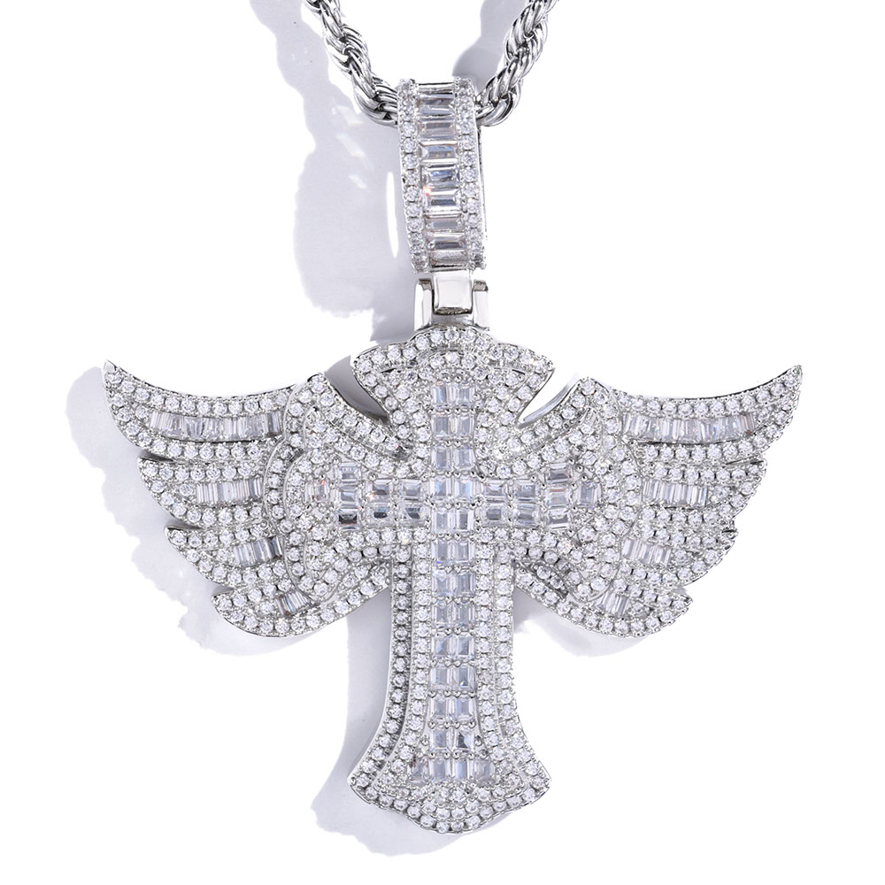 Cross Pendant Necklace Gold - Hip Hop Full Diamond 18k pozłacane