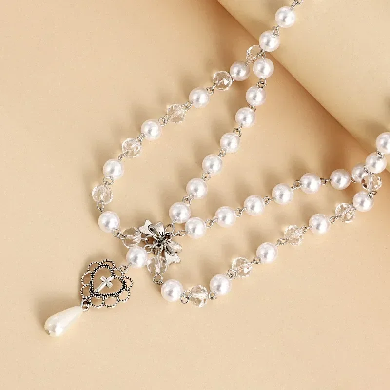 Naszyjnik z zawieszką w stylu  – Pearl Choker Necklace Vintage recenzja i cena