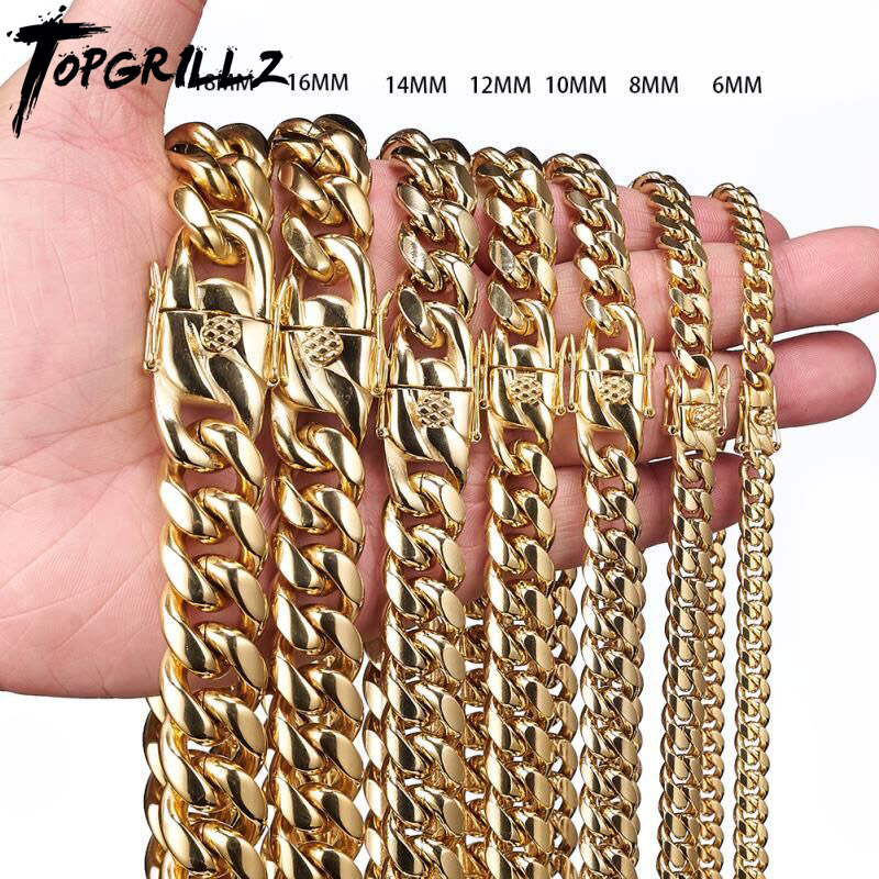 TOPGRILLZ stal nierdzewna złot – Cuban Link Chain 12Mm recenzja i cena