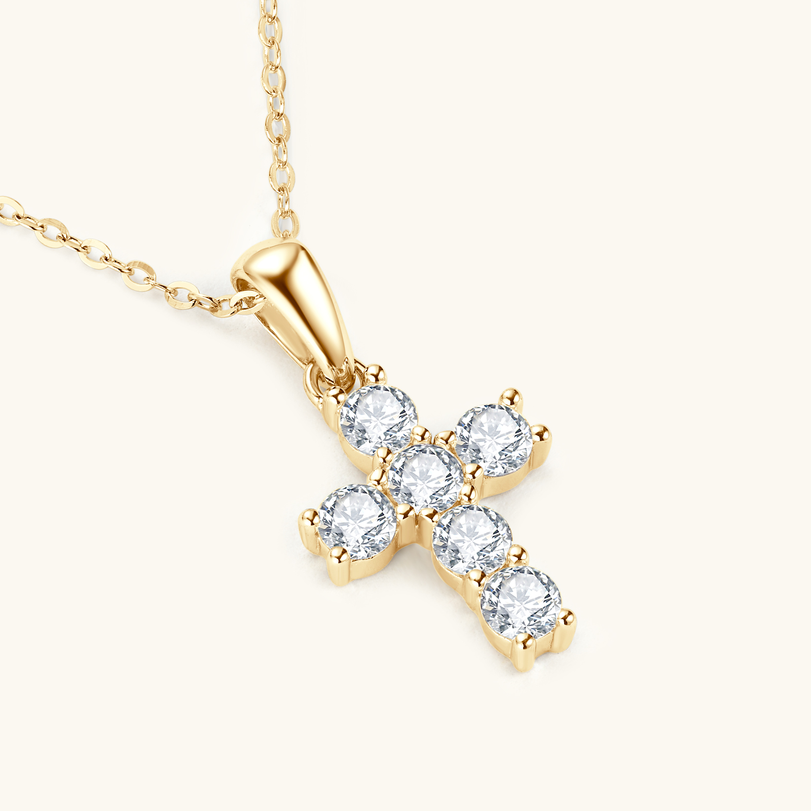Abestecom Pozłacany 14-karatow – Cross Pendant Necklace Gold recenzja i cena