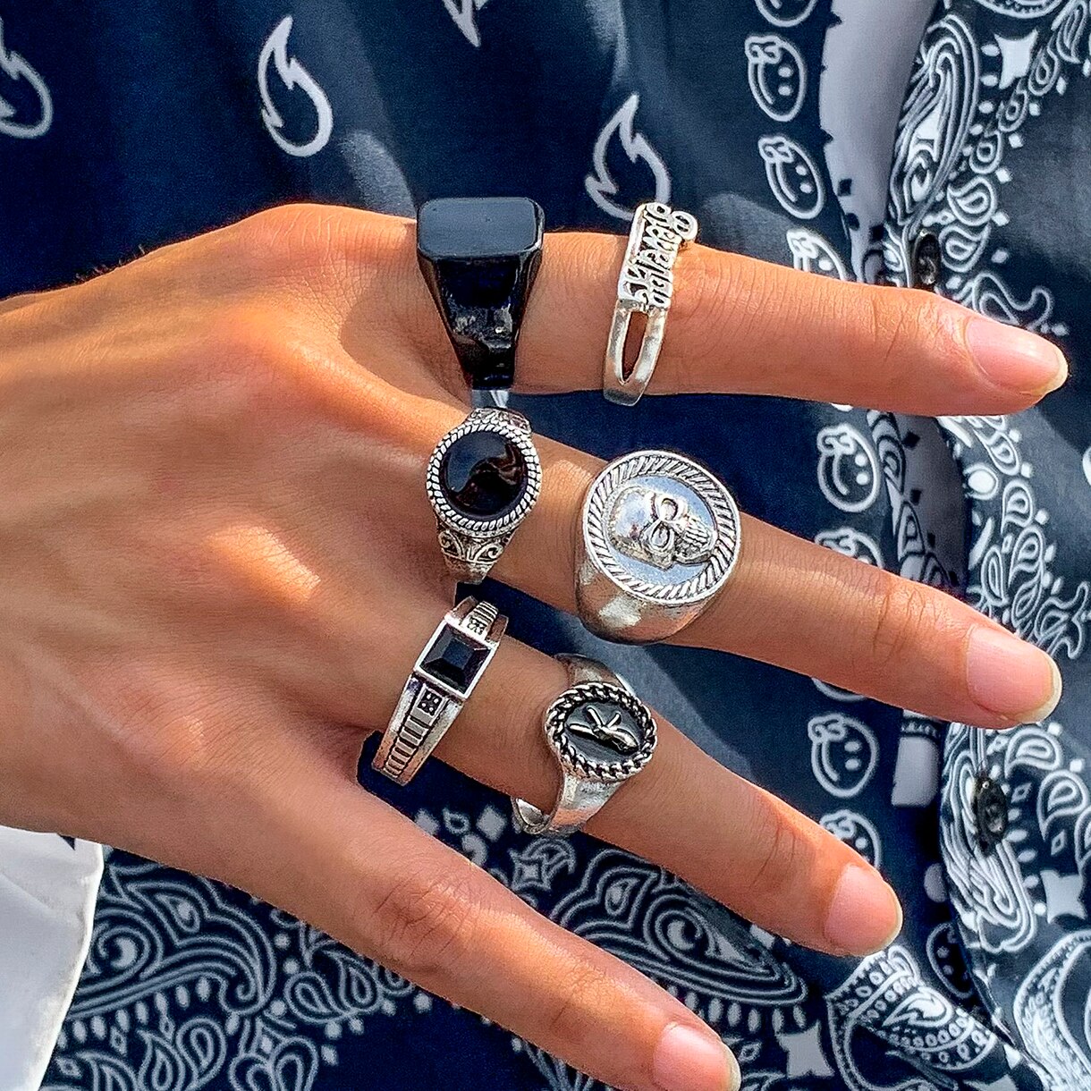 6 sztuk/zestaw gotycka klasycz – Vintage Punk Knuckle Rings Set recenzja i cena