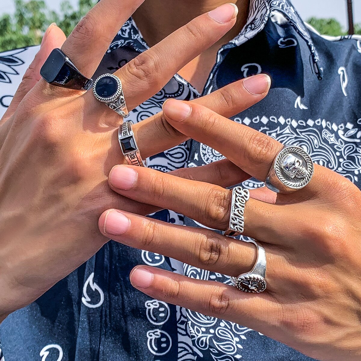 6 sztuk/zestaw gotycka klasycz – Vintage Punk Knuckle Rings Set recenzja i cena
