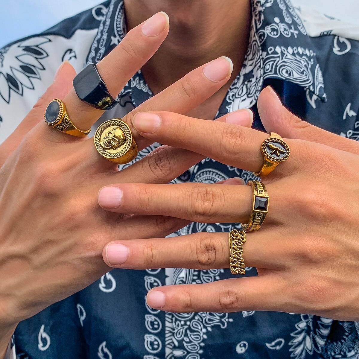 6 sztuk/zestaw gotycka klasycz – Vintage Punk Knuckle Rings Set recenzja i cena