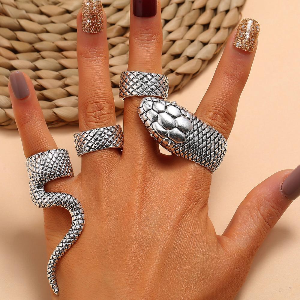 KMVEXO 4 sztuk/zestaw gotycki  – Vintage Punk Knuckle Rings Set recenzja i cena