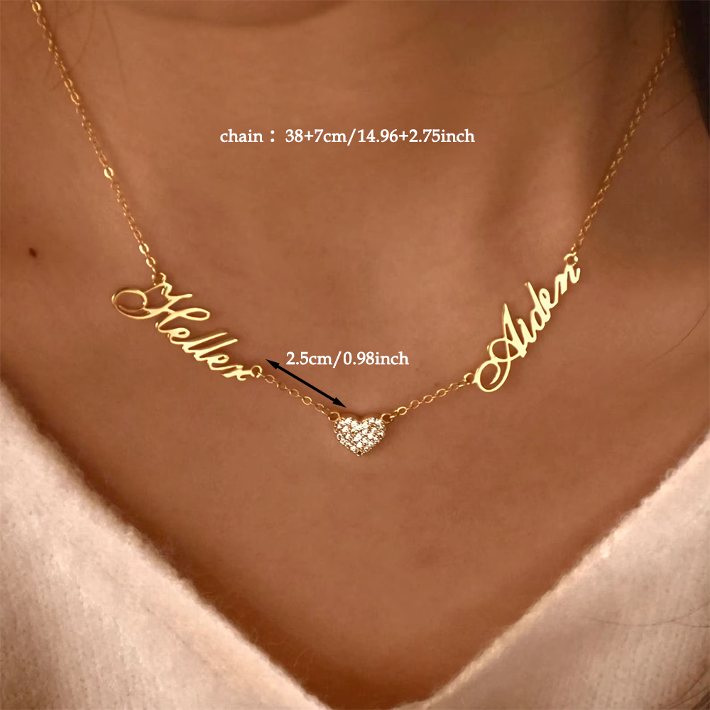 Naszyjnik z dwoma imionami dla – Custom Name Necklace Stainless Steel recenzja i cena