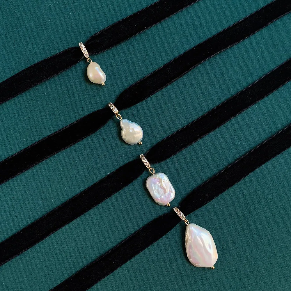 Czarny aksamitna wstążka Choke – Pearl Choker Necklace Vintage recenzja i cena