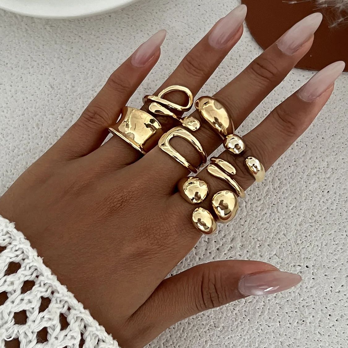 DIEZI One Set Fashion Hollow G – Vintage Punk Knuckle Rings Set recenzja i cena