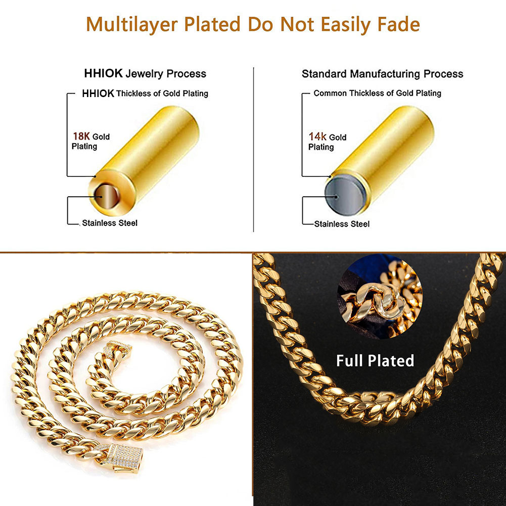 Pozłacany męski ciężki łańcusz – Cuban Link Chain 12Mm recenzja i cena