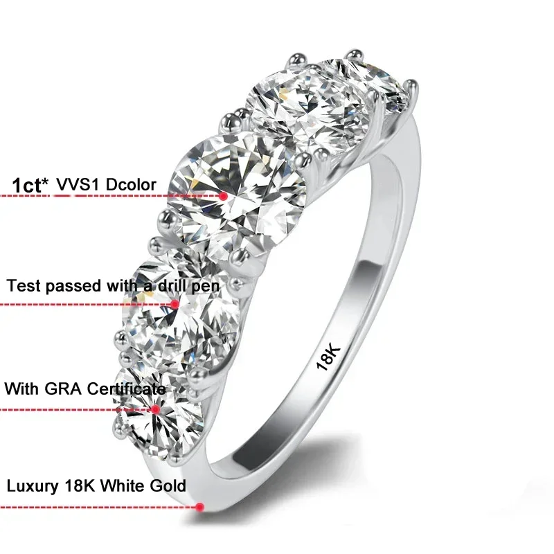 Luksusowa obrączka ślubna z 18 – Moissanite Engagement Ring 1 Carat recenzja i cena