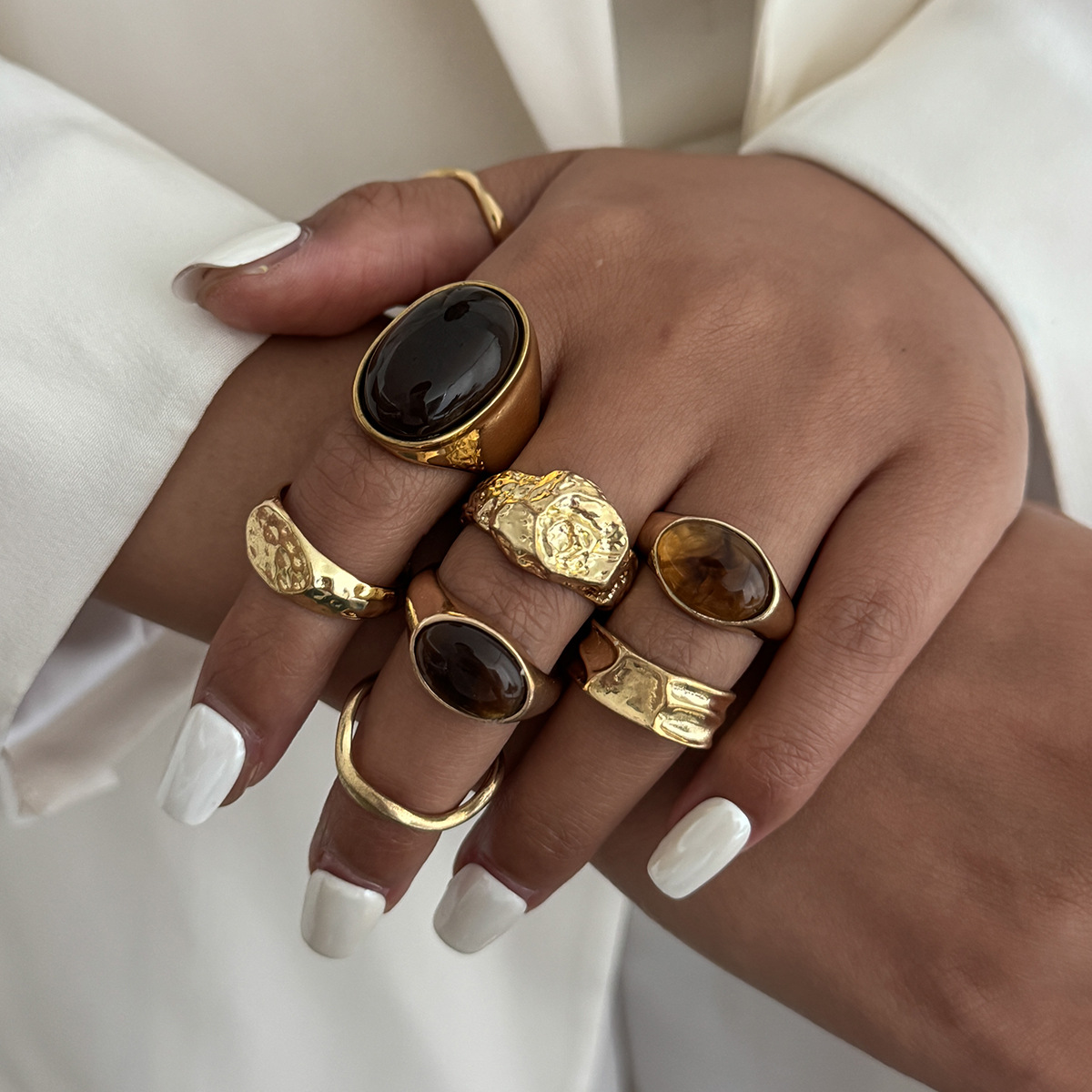8 sztuk/zestaw Pierścionki w s – Vintage Punk Knuckle Rings Set recenzja i cena