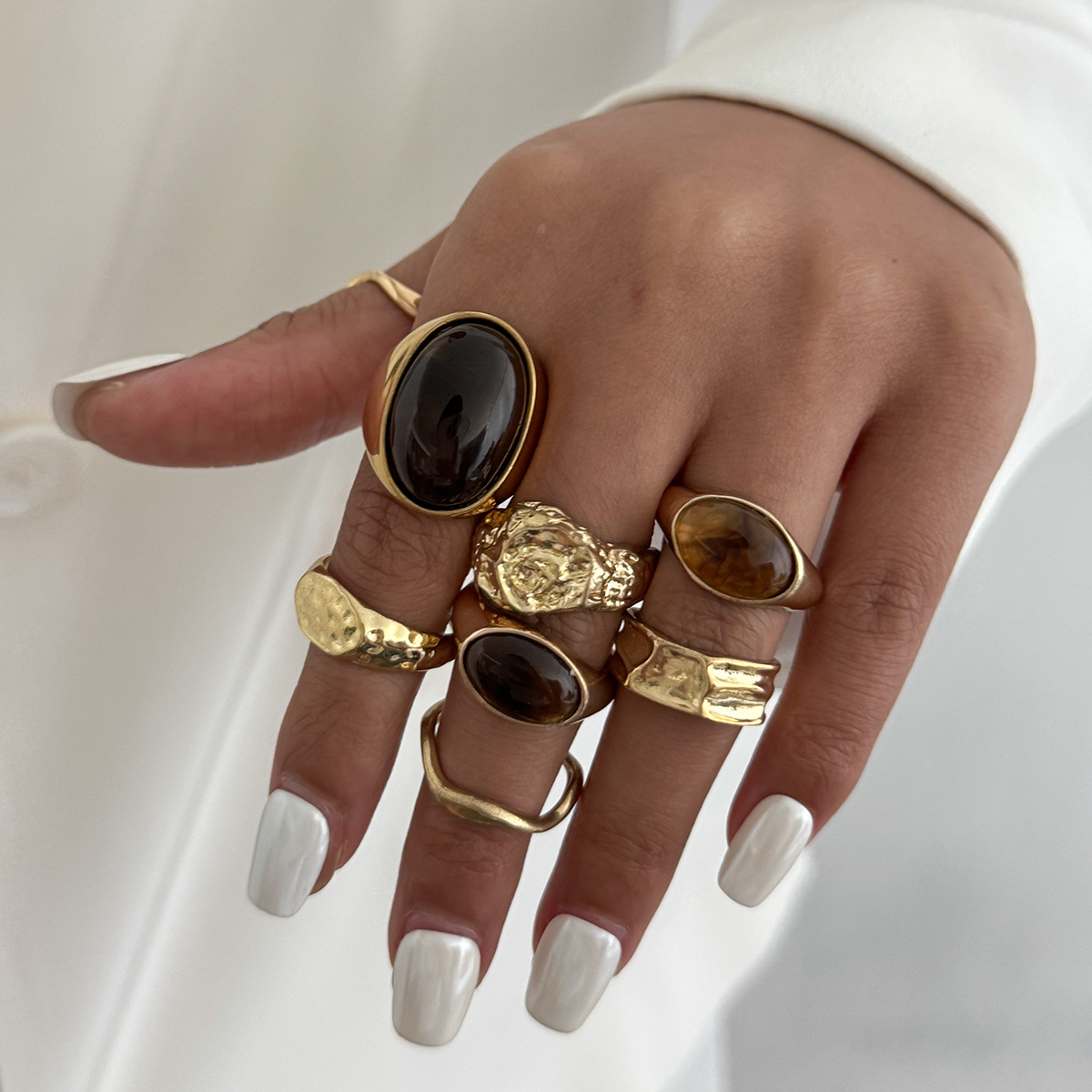 8 sztuk/zestaw Pierścionki w s – Vintage Punk Knuckle Rings Set recenzja i cena