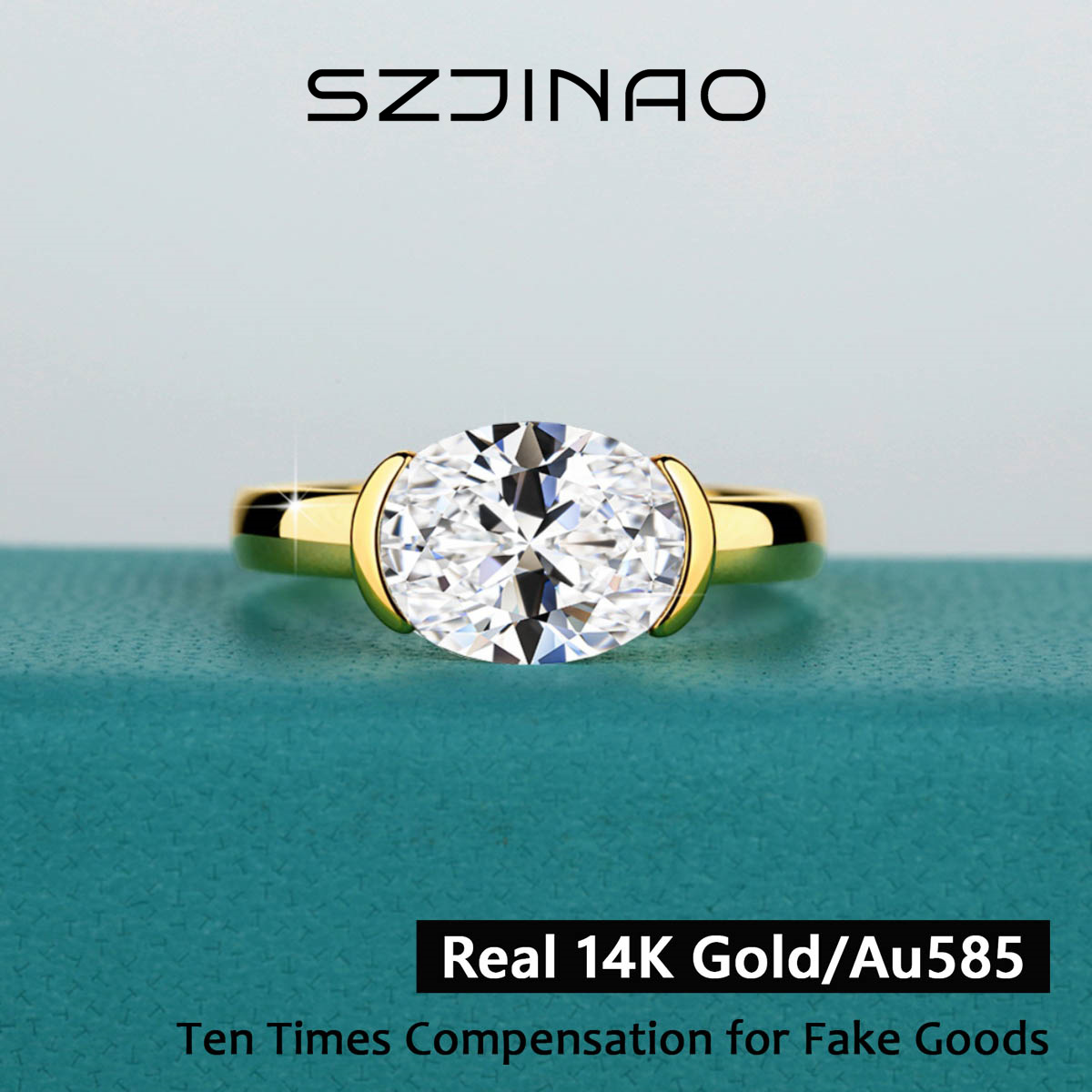 14-karatowy złoty certyfikowan – Moissanite Engagement Ring 1 Carat recenzja i cena