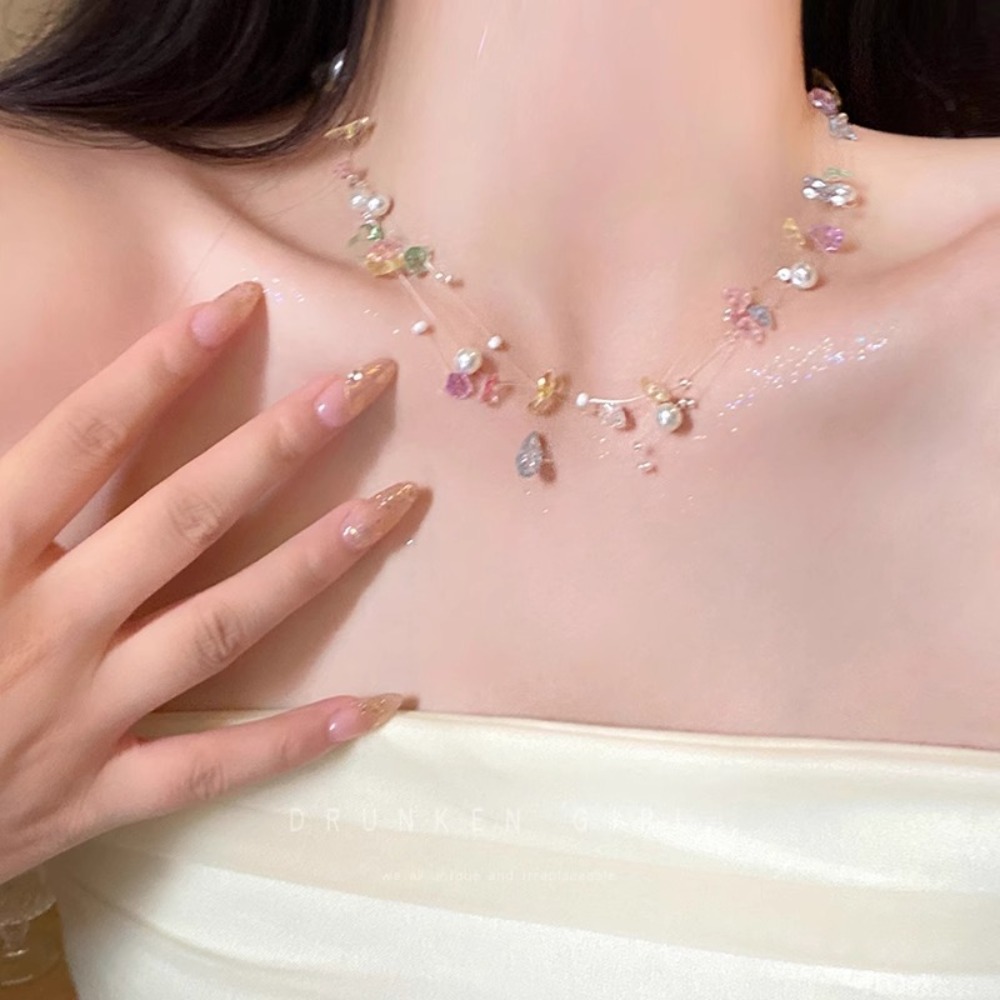 Kolorowy naszyjnik choker z mu – Layered Pendant Necklace Aesthetic recenzja i cena
