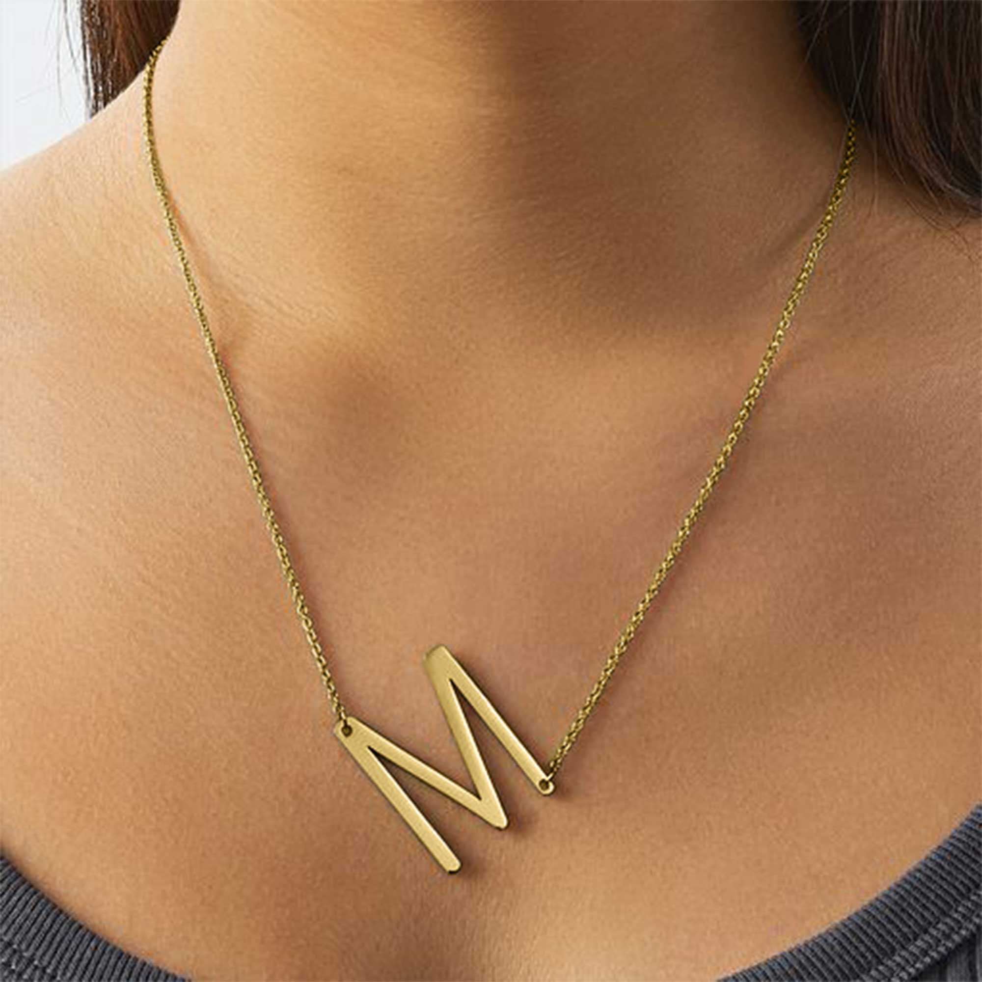 Oświadczenie naszyjnik z inicj – Initial Letter Necklace 18K Gold recenzja i cena