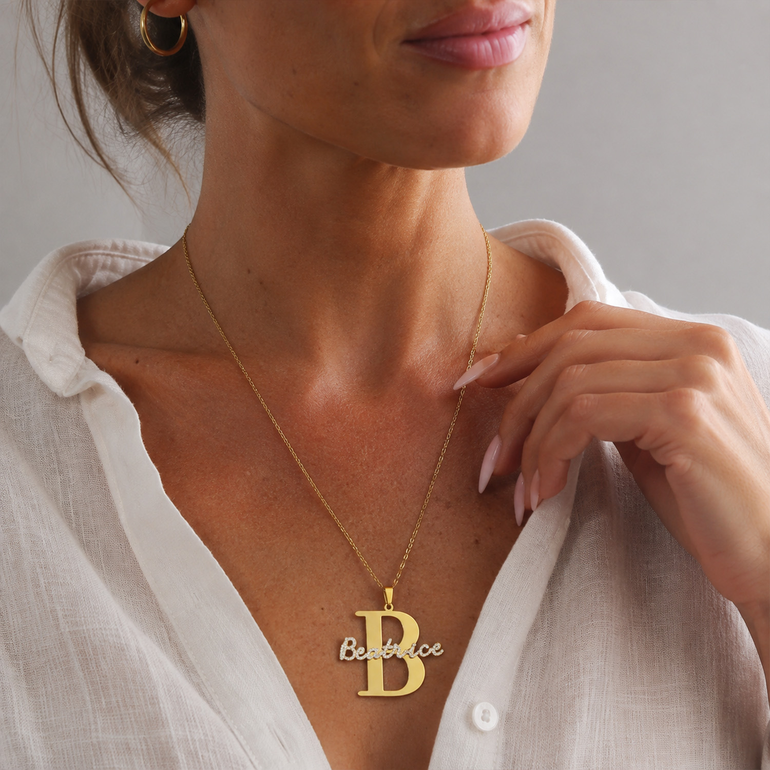 Naszyjnik z imieniem z diament – Initial Letter Necklace 18K Gold recenzja i cena