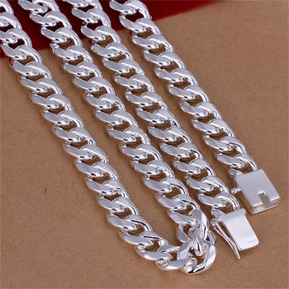 20-24 cali 925 srebro klasyczn – 925 Sterling Silver Chain Necklace Men recenzja i cena