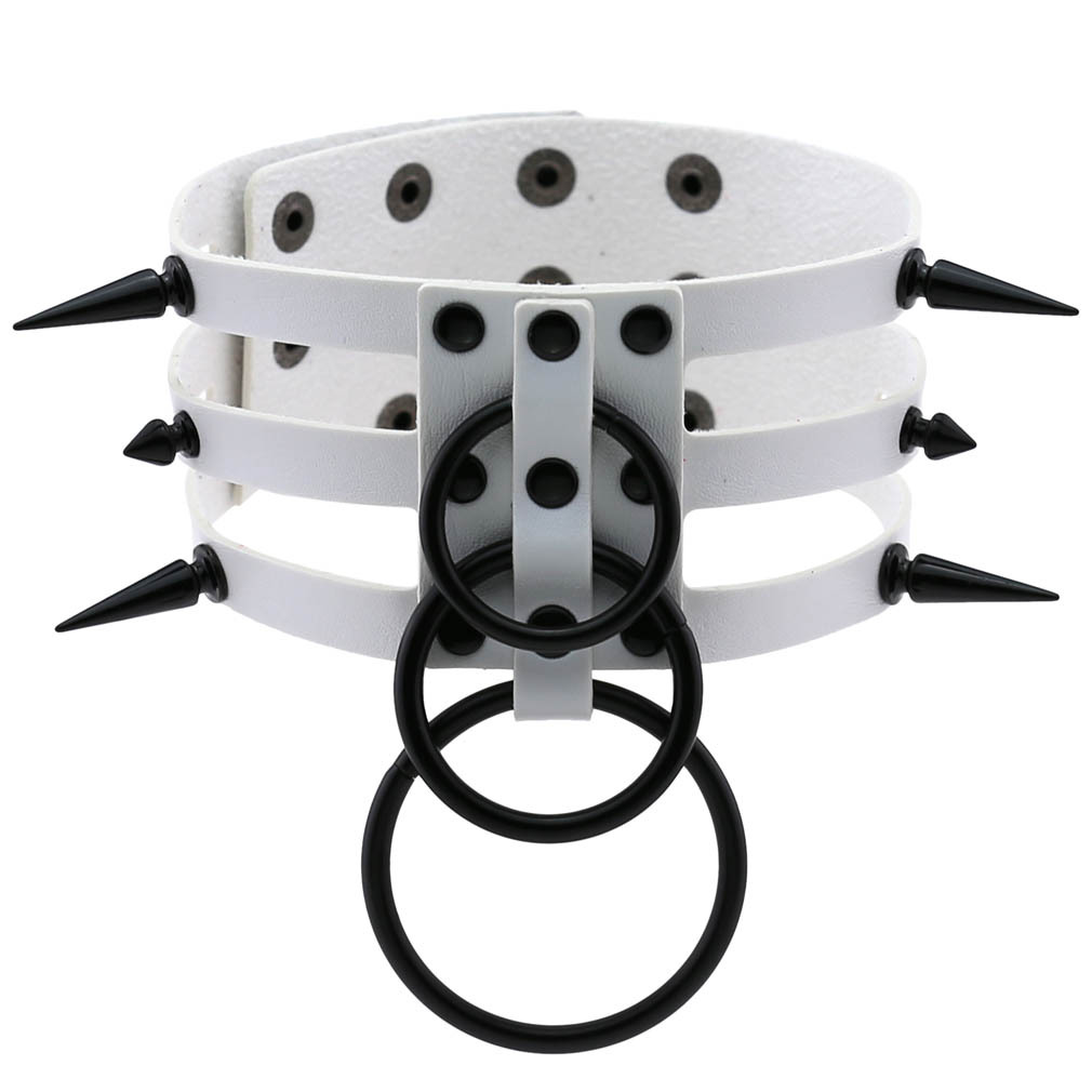 Moda kobiety mężczyźni czarny  – Goth Punk Spike Choker recenzja i cena
