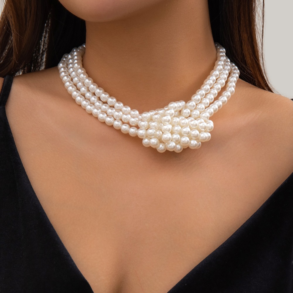 Modny Retro Czarno-Biały Naszy – Pearl Choker Necklace Vintage recenzja i cena
