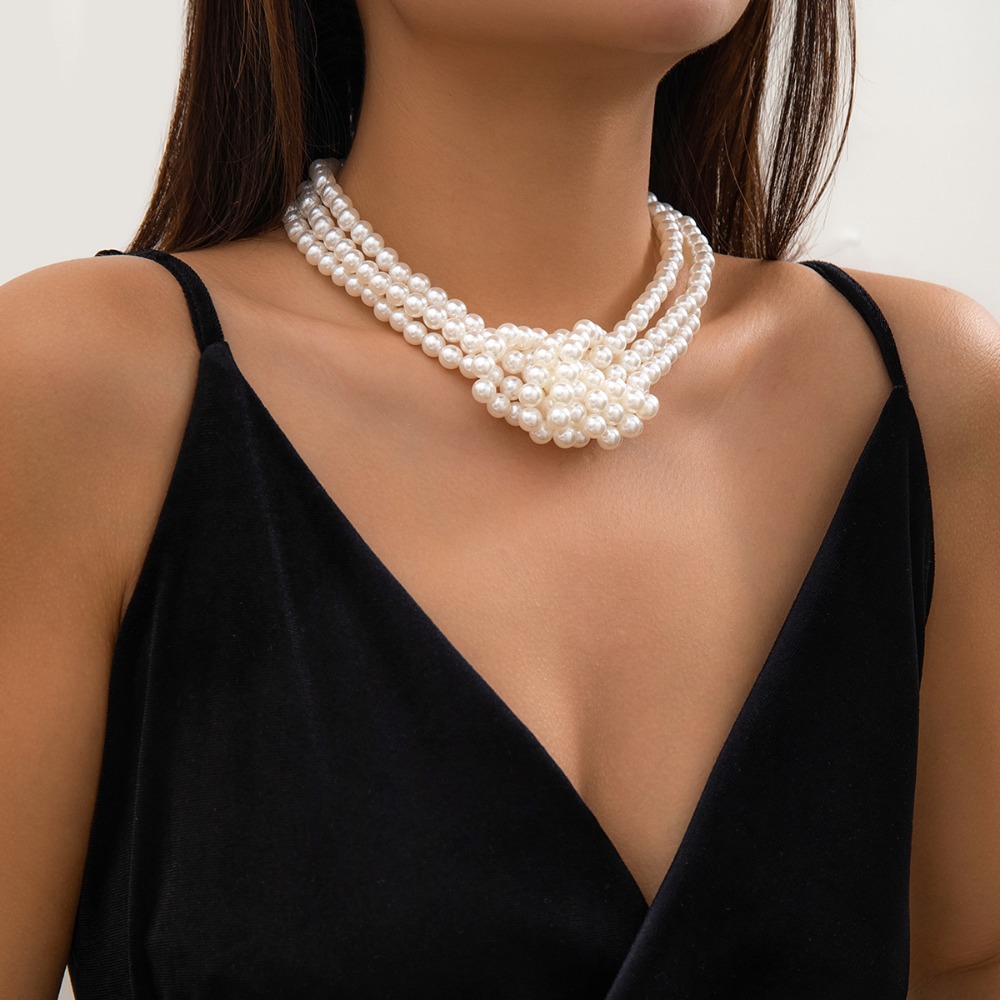 Modny Retro Czarno-Biały Naszy – Pearl Choker Necklace Vintage recenzja i cena