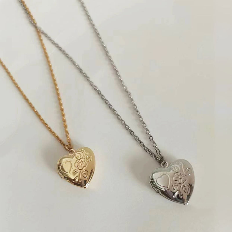 1pc Tiny Heart 14mm Photo Fram – Heart Locket Necklace Photo recenzja i cena