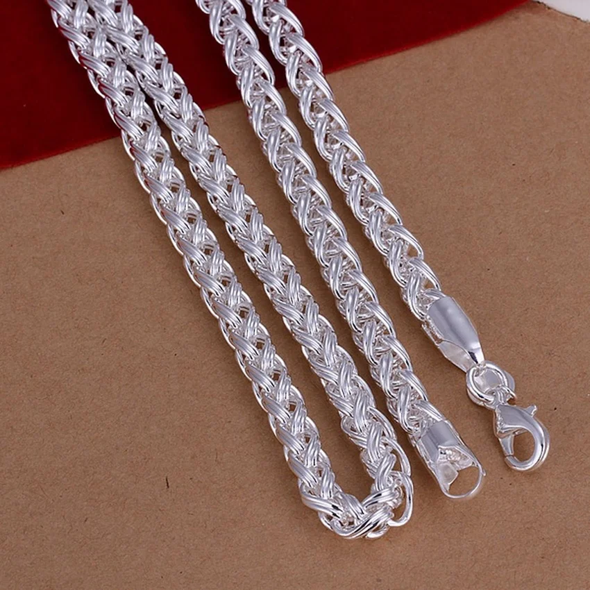 50cm 925 Sterling Silver 6MM N – 925 Sterling Silver Chain Necklace Men recenzja i cena