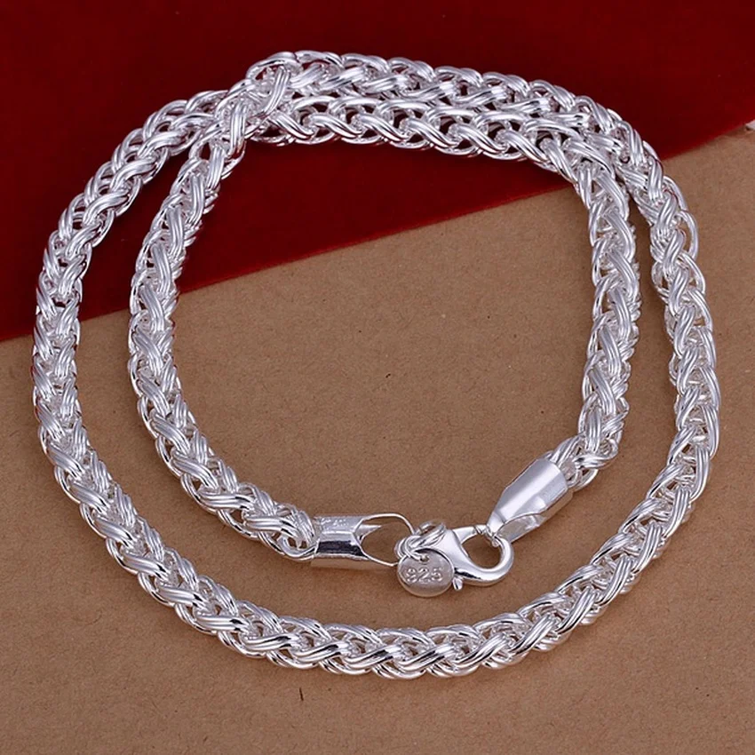 50cm 925 Sterling Silver 6MM N – 925 Sterling Silver Chain Necklace Men recenzja i cena